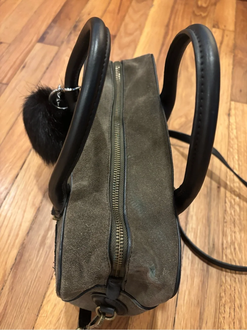 Zara olive suede
